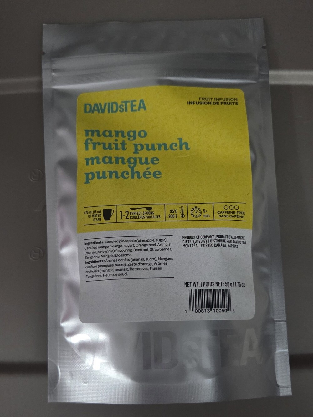 2/$20 New! Sealed! Davidstea MANGO FRUIT PUNCH Loose Leaf Tea 50g Davids Tea